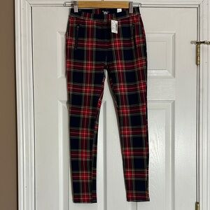 Girls Children’s Place Plaid Skinny Pants in Red and Navy